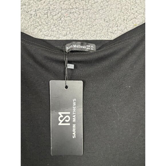 Sarin Mathews Women's XL Black Off-Shoulder Short Sleeve High-Low Dress NWT's - Picture 6 of 8